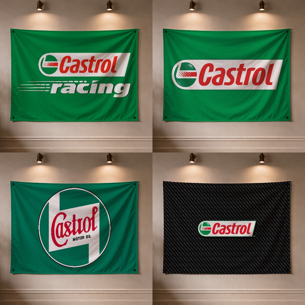 Outdoor Camping Brand - C-カストロール モトオイル ブランド フラッグ装飾 アウトドア ピクニック