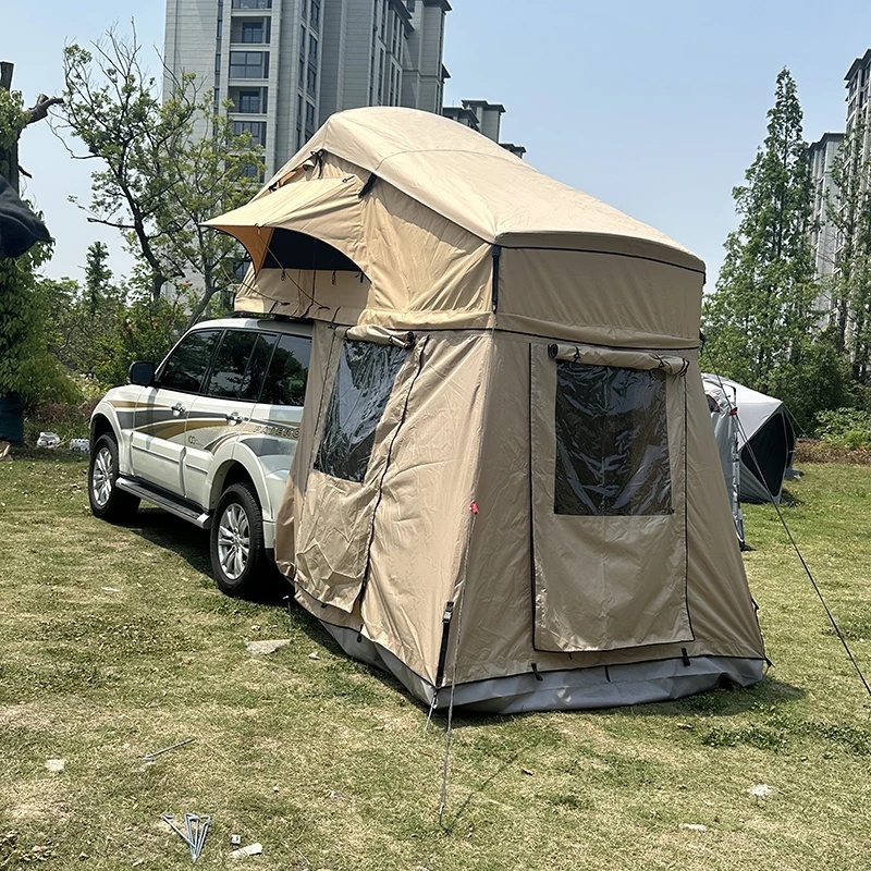Outdoor Camping Car Tent - ホットセール中！2～3人用ソフトシェルカールーフテント 四季対応 耐久性抜群 ファミリー向けアウトドア旅行に最適