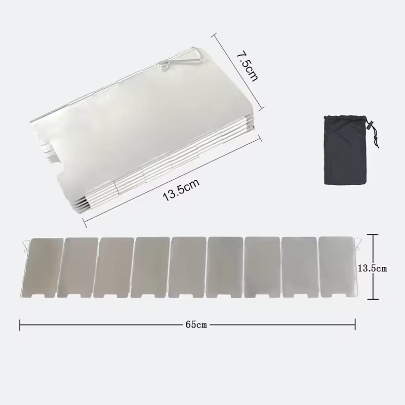 Outdoor Camping Heater For Tent - アウトドアストーブ風防 キャンプ用風よけ 9枚プレート 折りたたみ式 ガスコンロ 風よけ