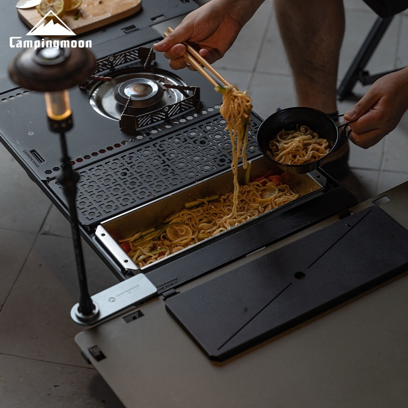 Outdoor Camping Sink - CAMPINGMOON CK-11 ステンレス製カトラリーボックス キャンプに便利なIGTテーブルシンク アウトドアティーテーブル カトラリー収納