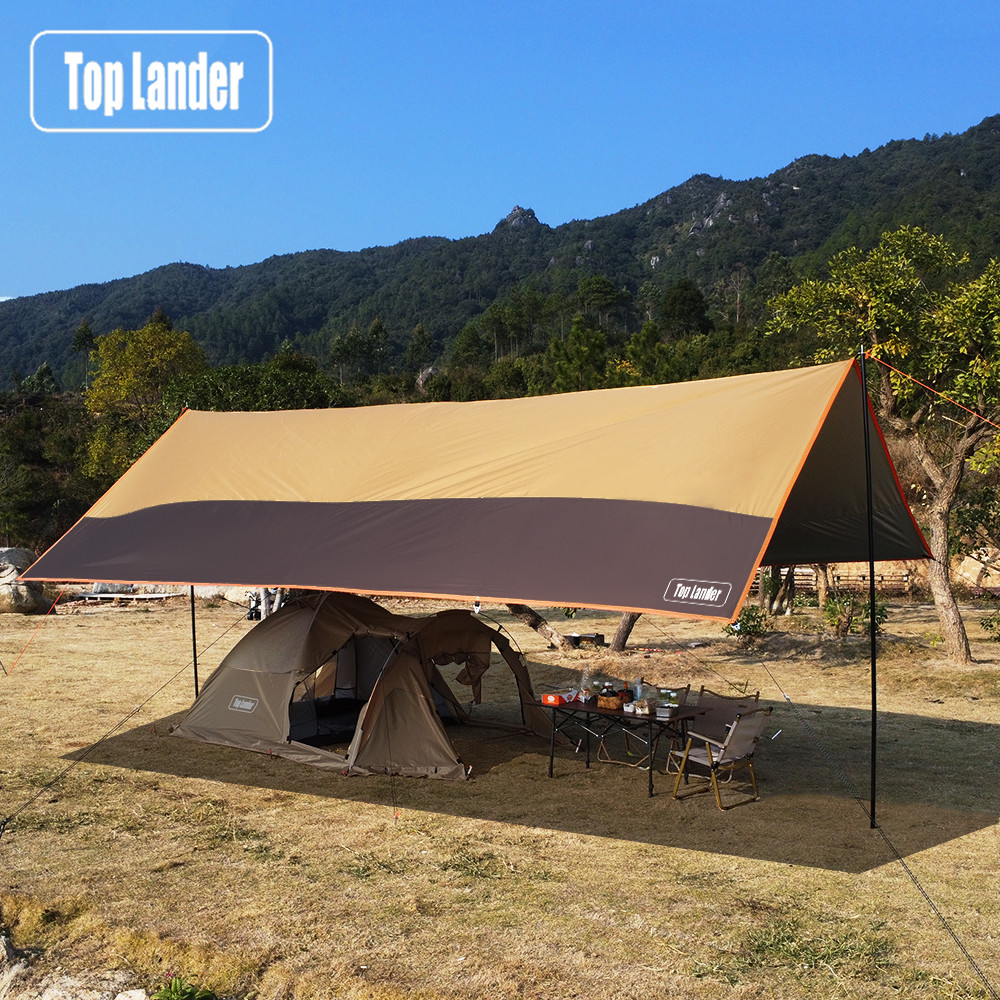 Waterproof Tarp Shelter - トップランダー 大型キャンプ防水タープ オックスフォード 4X6 屋外キャノピー サンシェルター