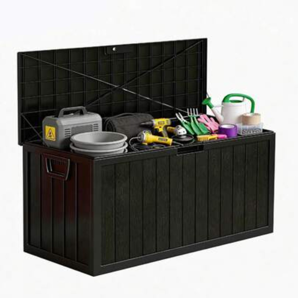 Outdoor Camping Decke - 75ガロン屋外収納ボックス 防水ヘビーデューティーデッキボックス パティオガーデン家具クッション プールおもちゃオーガナイザー パッケージ配送用ビン 玄関ポーチバルコニー用