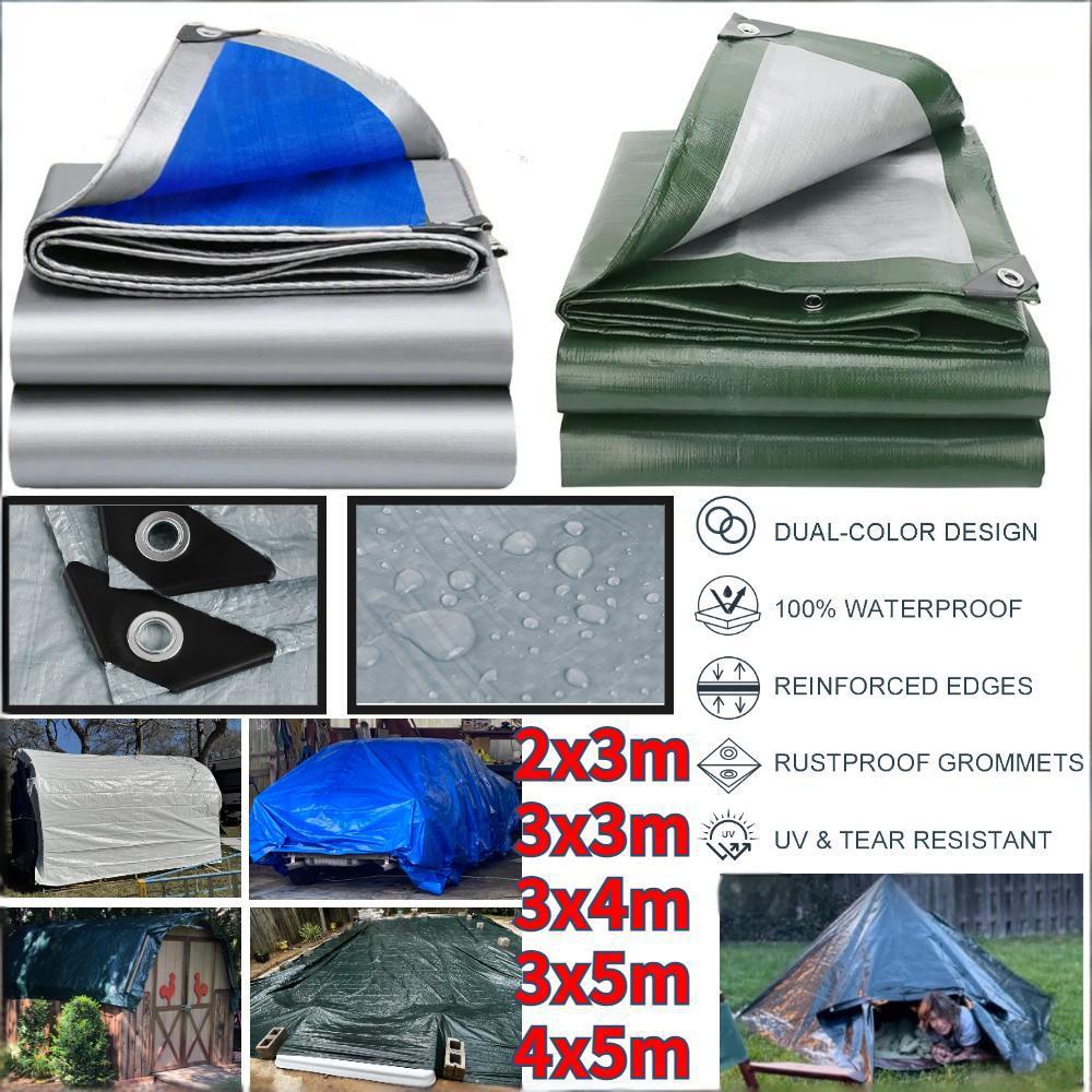 Waterproof Tarp Shelter - PEタープ防水大型シートレインカバーターポリンキャノピーオーニングキャンプカートラックガーデン家具パーゴラパティオ日よけネット
