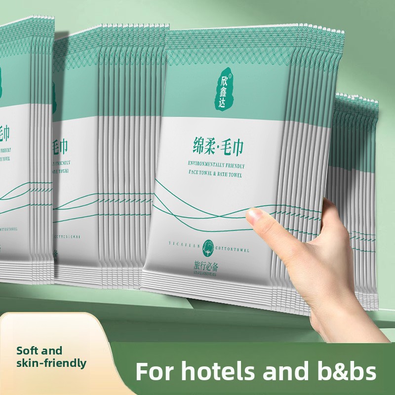 Outdoor Camping Bathroom - 携帯用使い捨てバスタオル＆フェイスタオル、厚手植物繊維、個包装使い捨てウォッシュクロス（旅行、キャンプ、ホテル用）