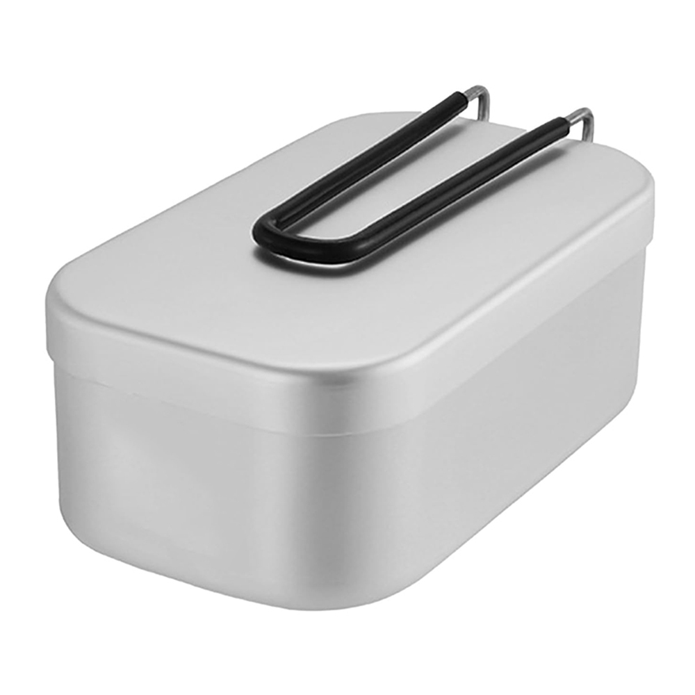 Outdoor Camping Food - 800 ミリリットルアルミ弁当箱屋外キャンプ調理器具食器折りたたみハンドルピクニックボックス調理食品弁当箱ハイキング用