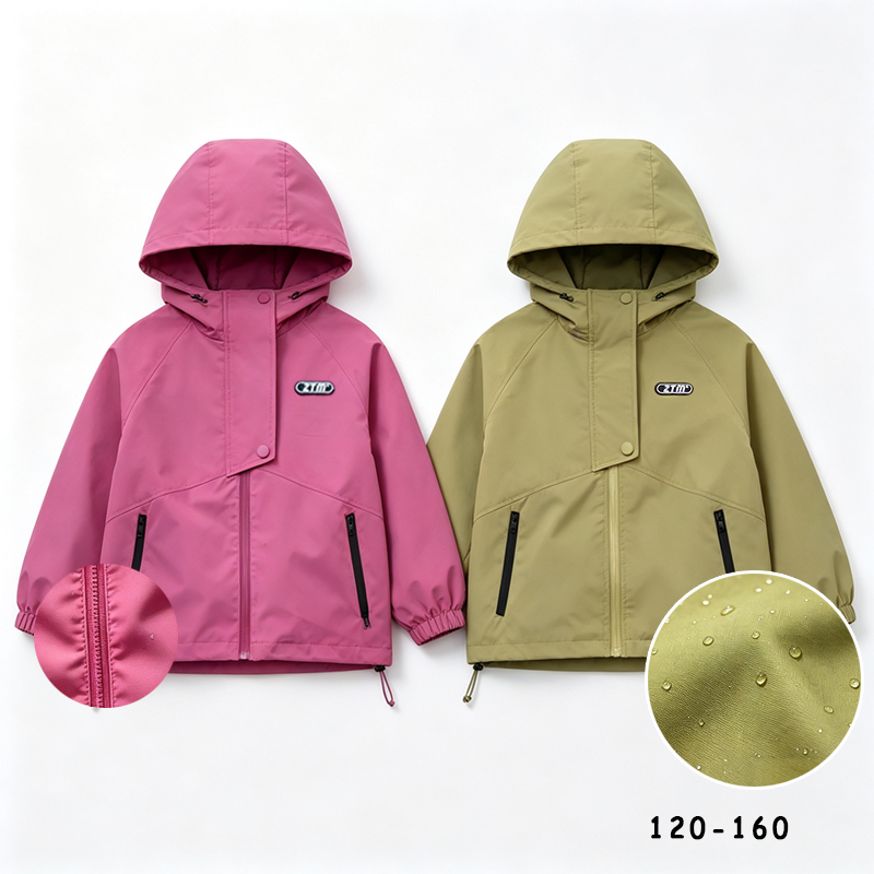 Outdoor Camping Kids Activities - ユニセックスハイキングジャケット防水秋子供ウインドブレーカー屋外フード付きコート女の子ジャケット男の子釣りキャンプ登山アウター