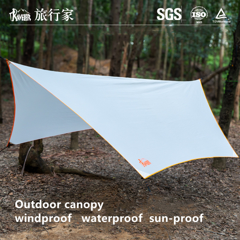 Waterproof Tarp Shelter - 日よけキャノピーテント、日除けシェルター、キャンプやアウトドアクッキング用タープ、ハンモックタープ、防風防水キャノピー
