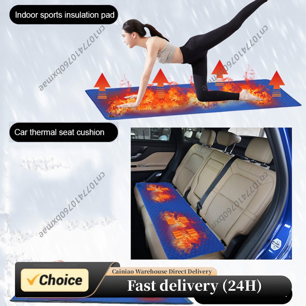 Outdoor Camping Heated Blanket - 7ゾーン加熱スリーピングマット 38～65℃ ℃ 3段階温度調整スマートヒーティングブランケット、USB給電、アウトドアキャンプやハイキングに最適