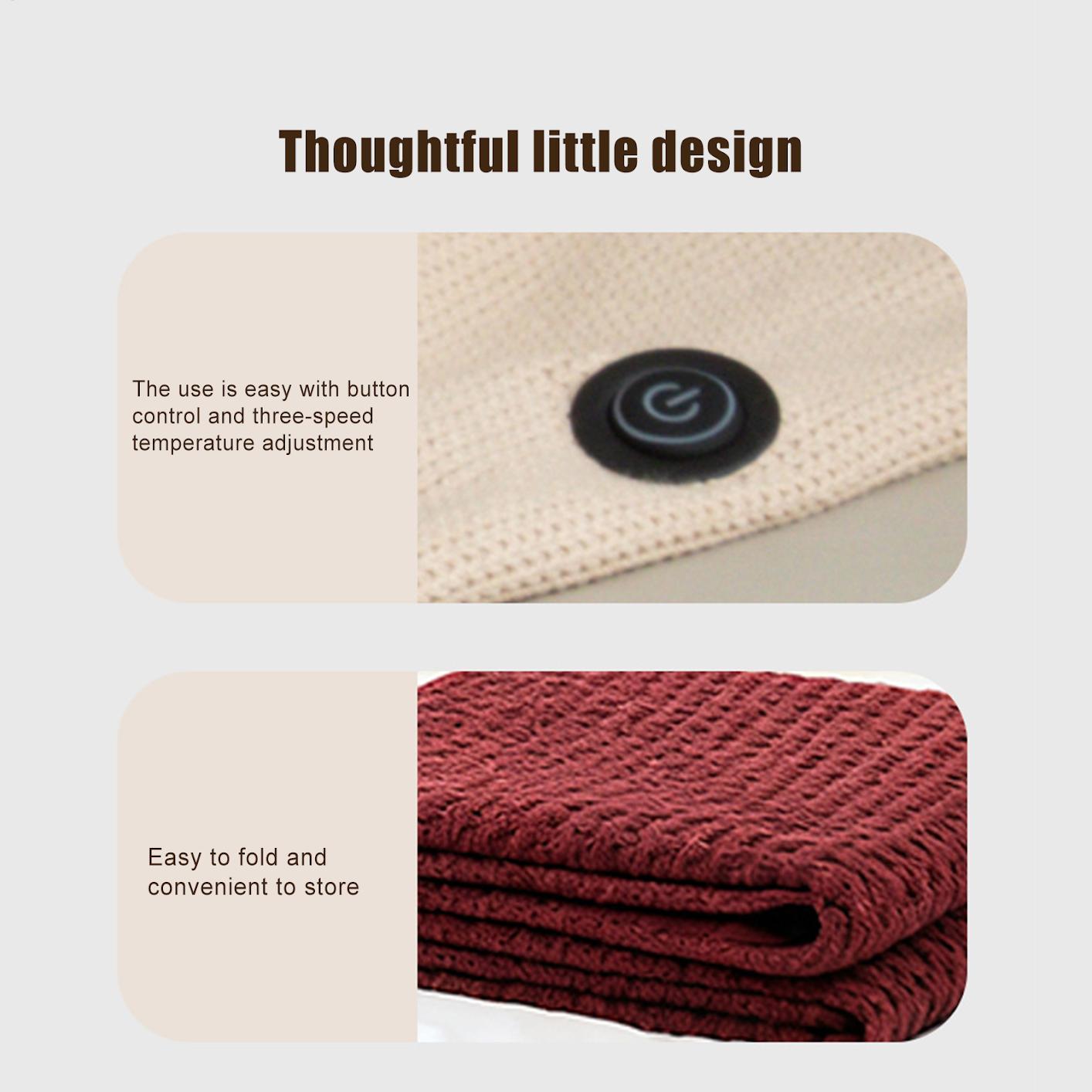 Outdoor Camping Heated Blanket - ポータブル加熱ショール 3 レベル USB 加熱ショール ジッパー付き