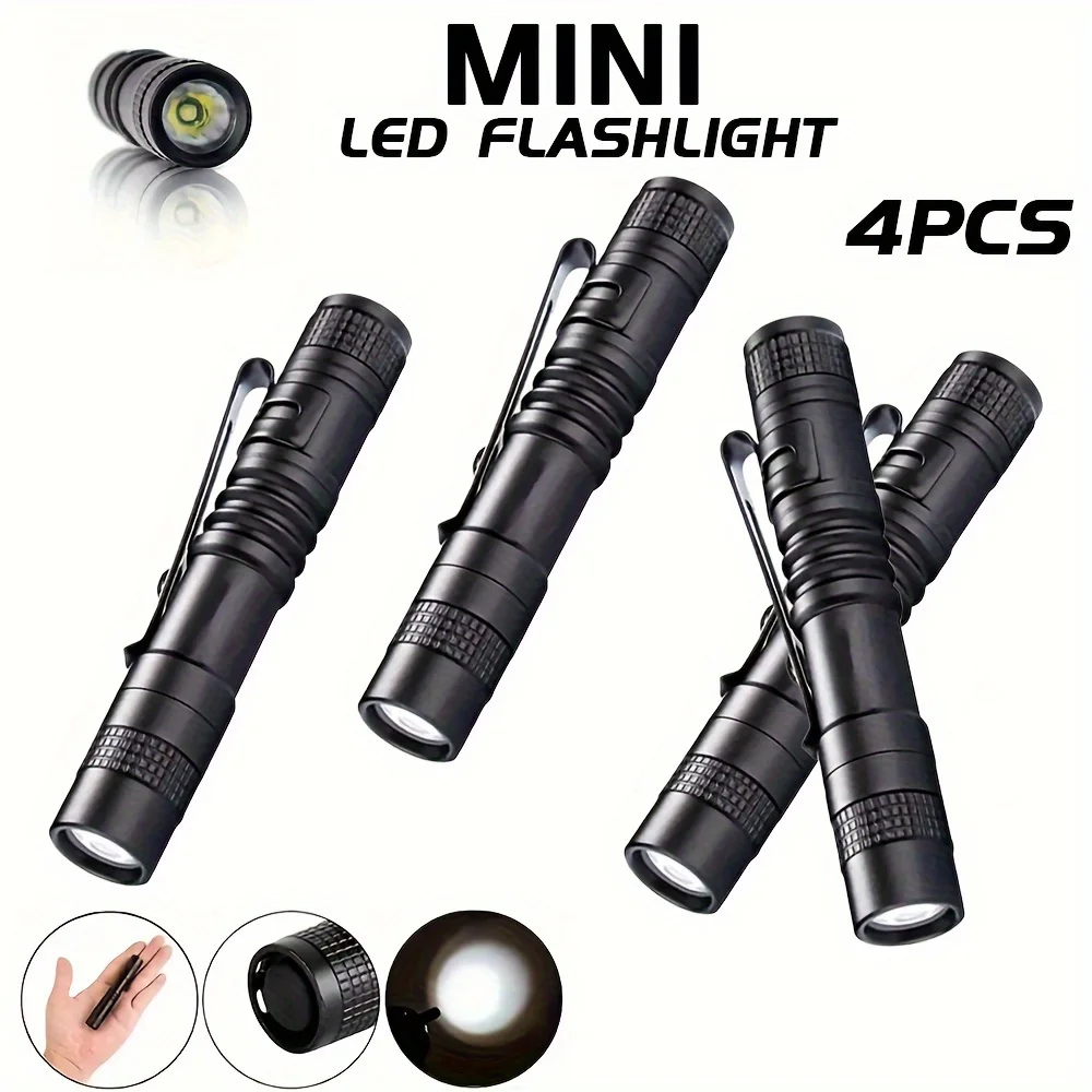 Outdoor Camping Glamping - 1-4 個ミニポータブル LED ペンライトポケット超高輝度高ルーメンハンドヘルド懐中電灯トーチ屋外キャンプ緊急用
