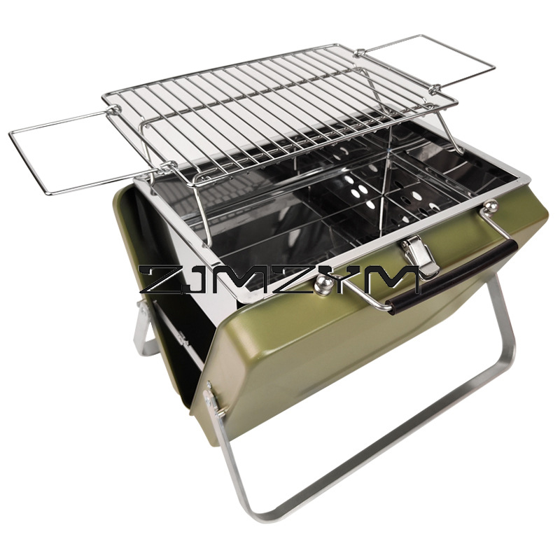 Outdoor Camping Sink - 折りたたみ式バーベキューグリル、高さ調節可能、メッシュグリル、家庭用キャンプピクニックストーブ、グリドル、軽量ハンドヘルド炭火焼きグリル