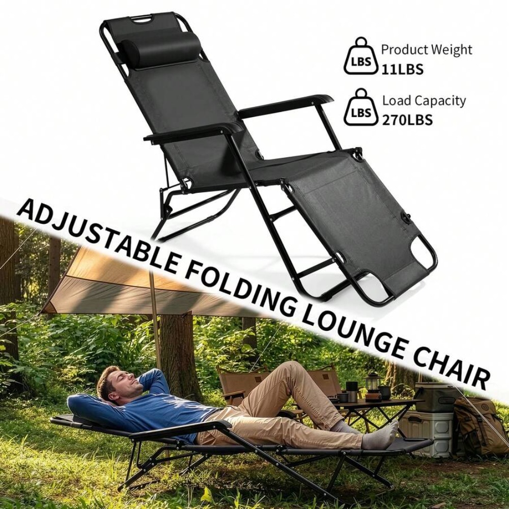 頑丈なポータブルキャンプチェア（フットレスト付き）、ビーチや - Folding Chair のレビューと価格
