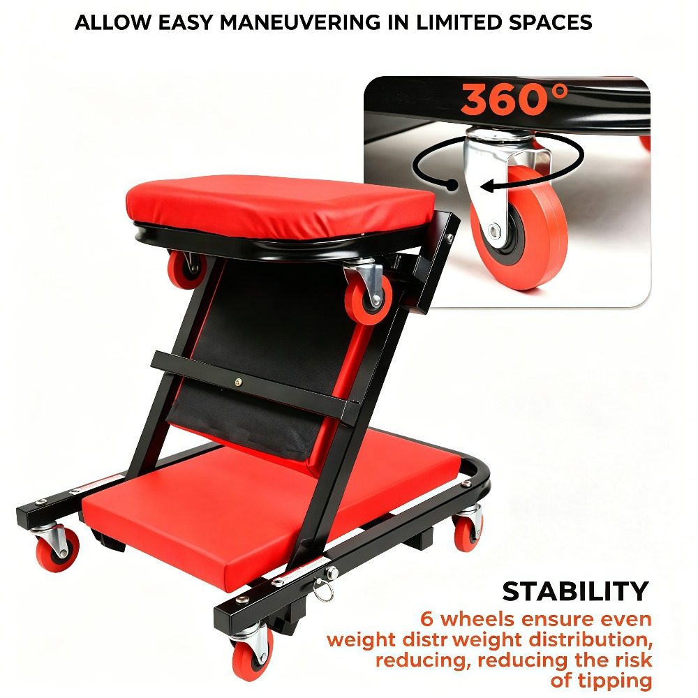 1個入り メカニッククリーパー、ガレージチェア 調節可能な回 - Folding Chair のレビューと価格