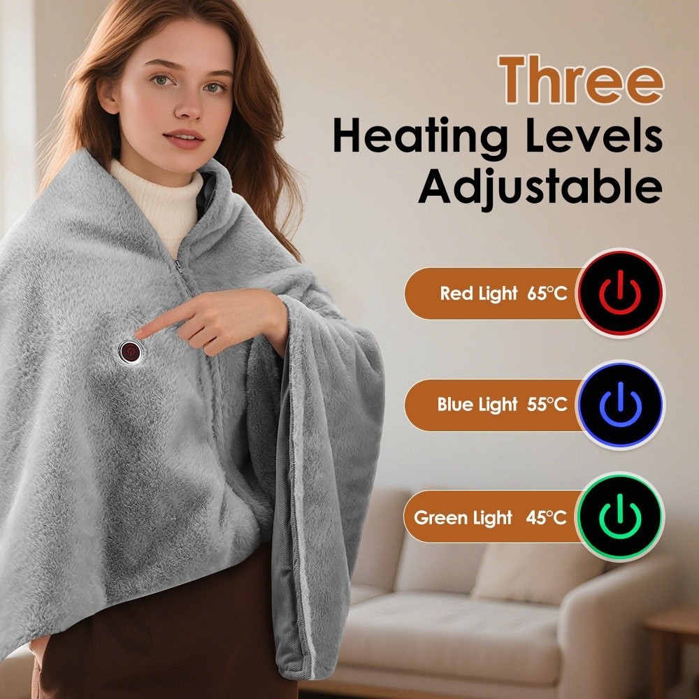 高品質ウェアラブルUSB電気加熱ブランケット洗濯可能3段階の - Outdoor Camping Heated Blanket のレビューと価格