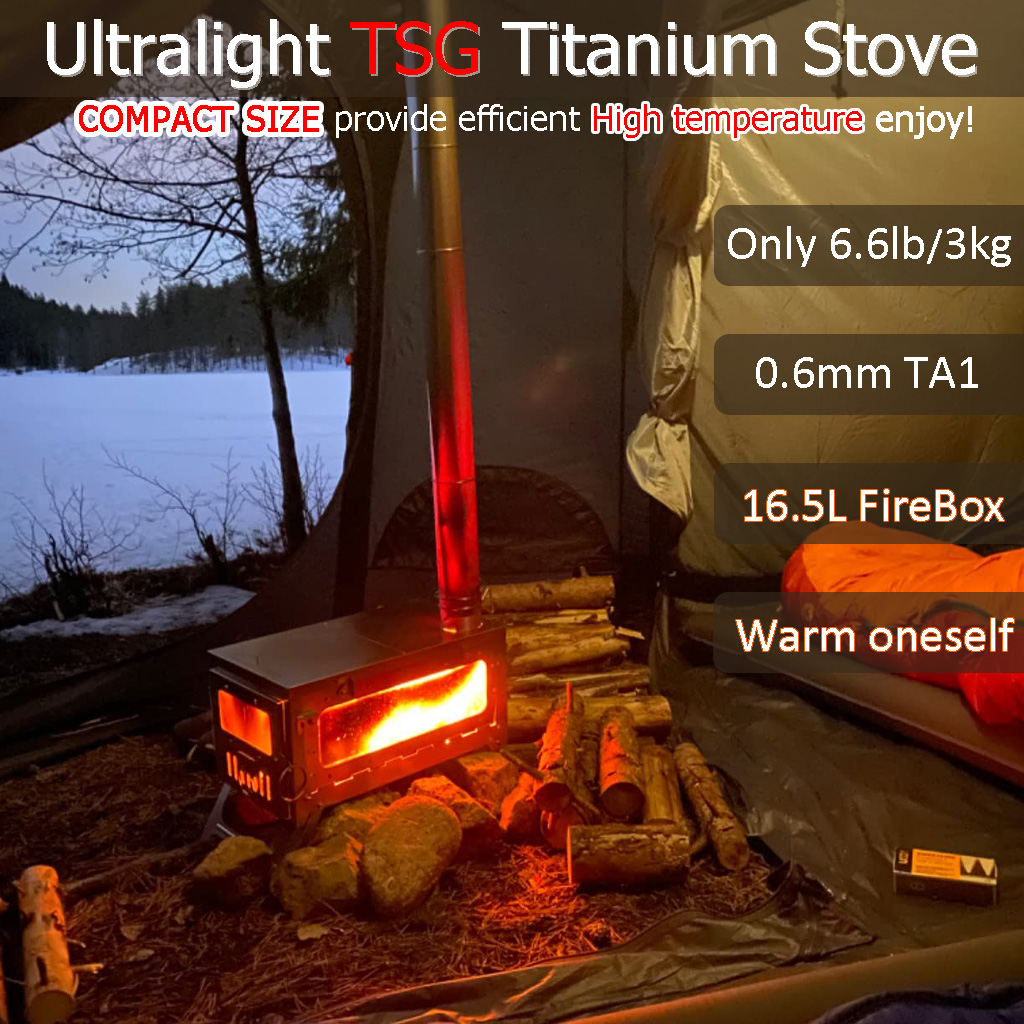 アメリカ倉庫 TSG チタン製テントストーブ 折りたたみ式薪 - Outdoor Camping Usa のレビューと価格
