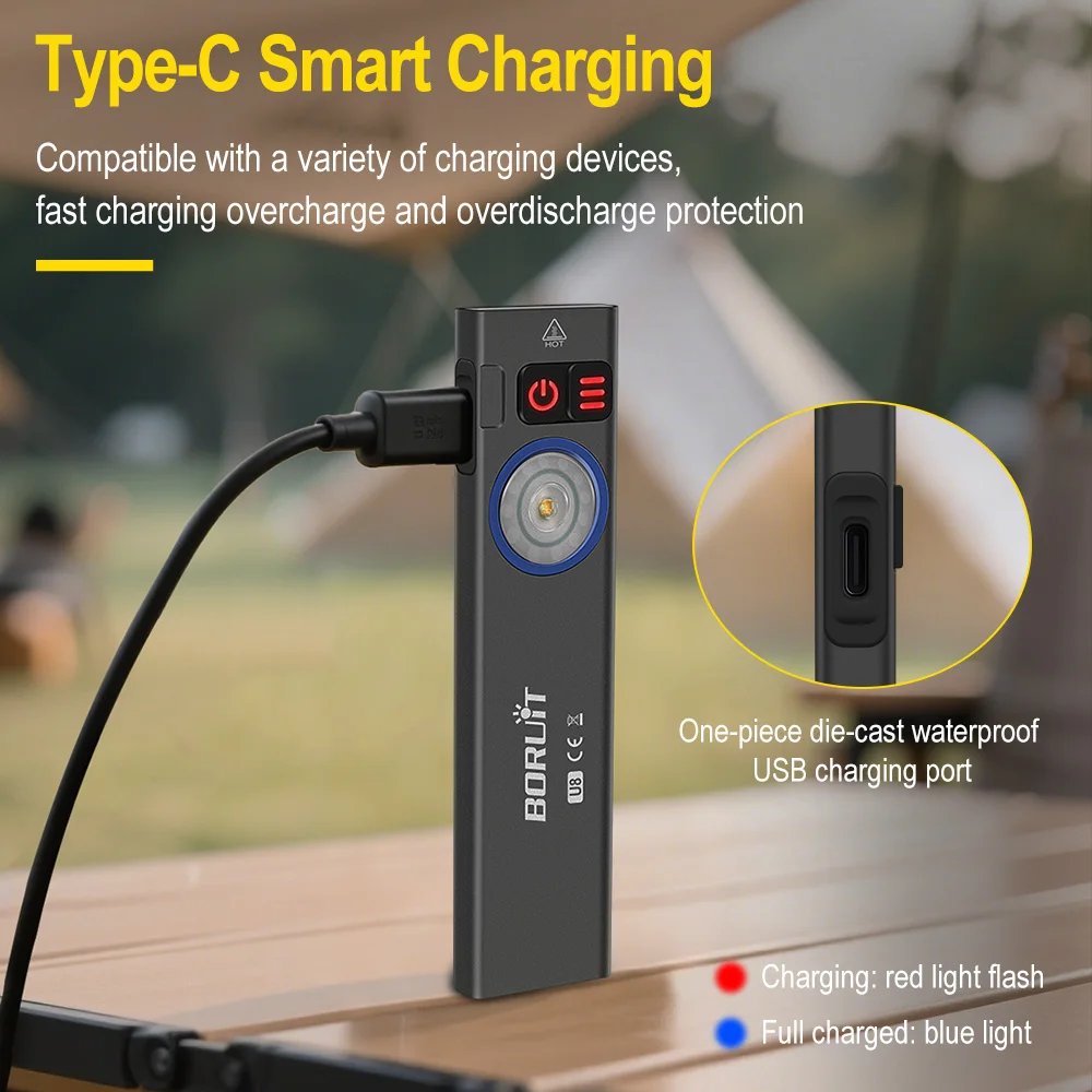 BORUiT U8 650LM EDC LED懐中電灯 タイ - Outdoor Camping Glamping のレビューと価格