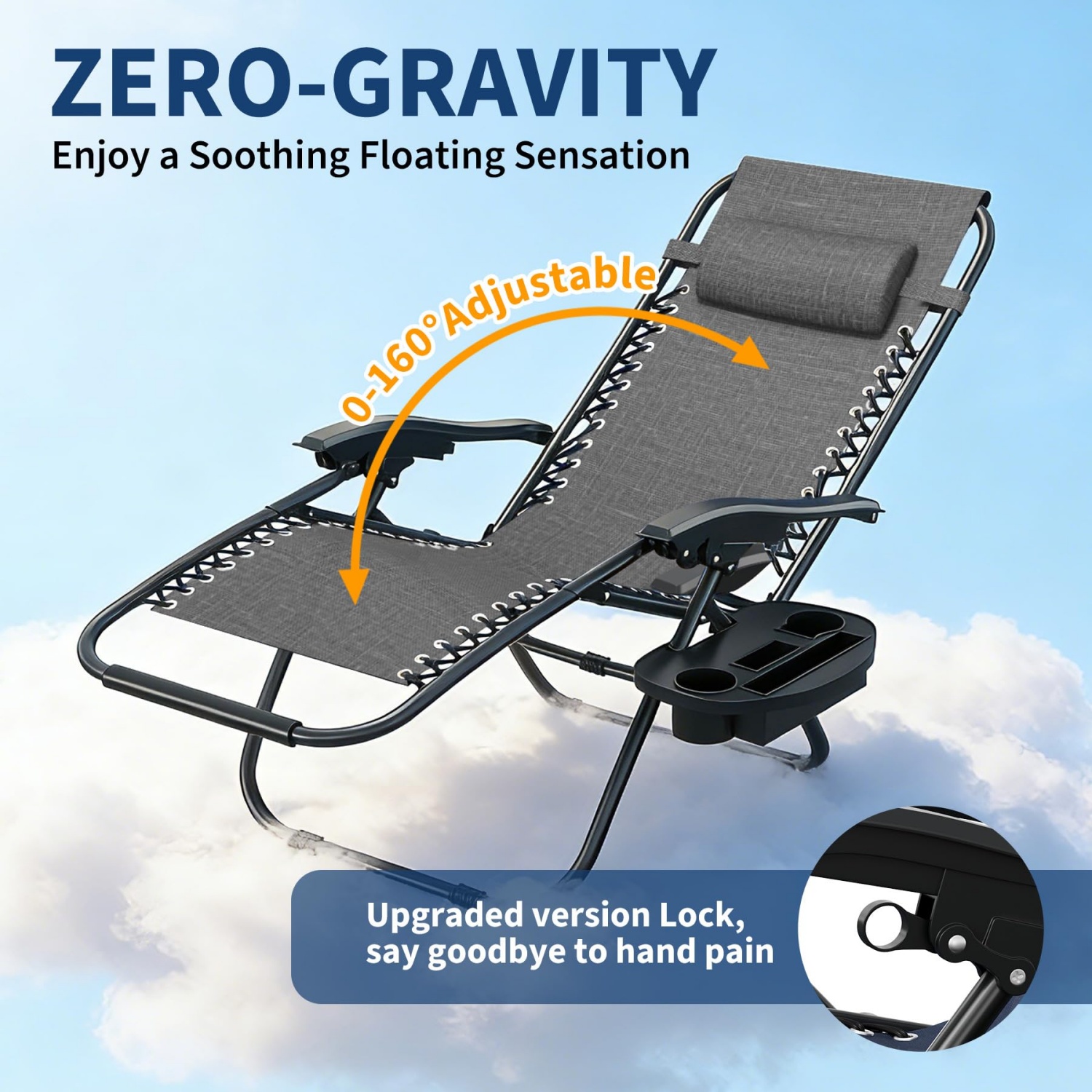 カップホルダートレイと枕付きゼロ・グラビティチェア2個パック - Outdoor Camping Decke のレビューと価格