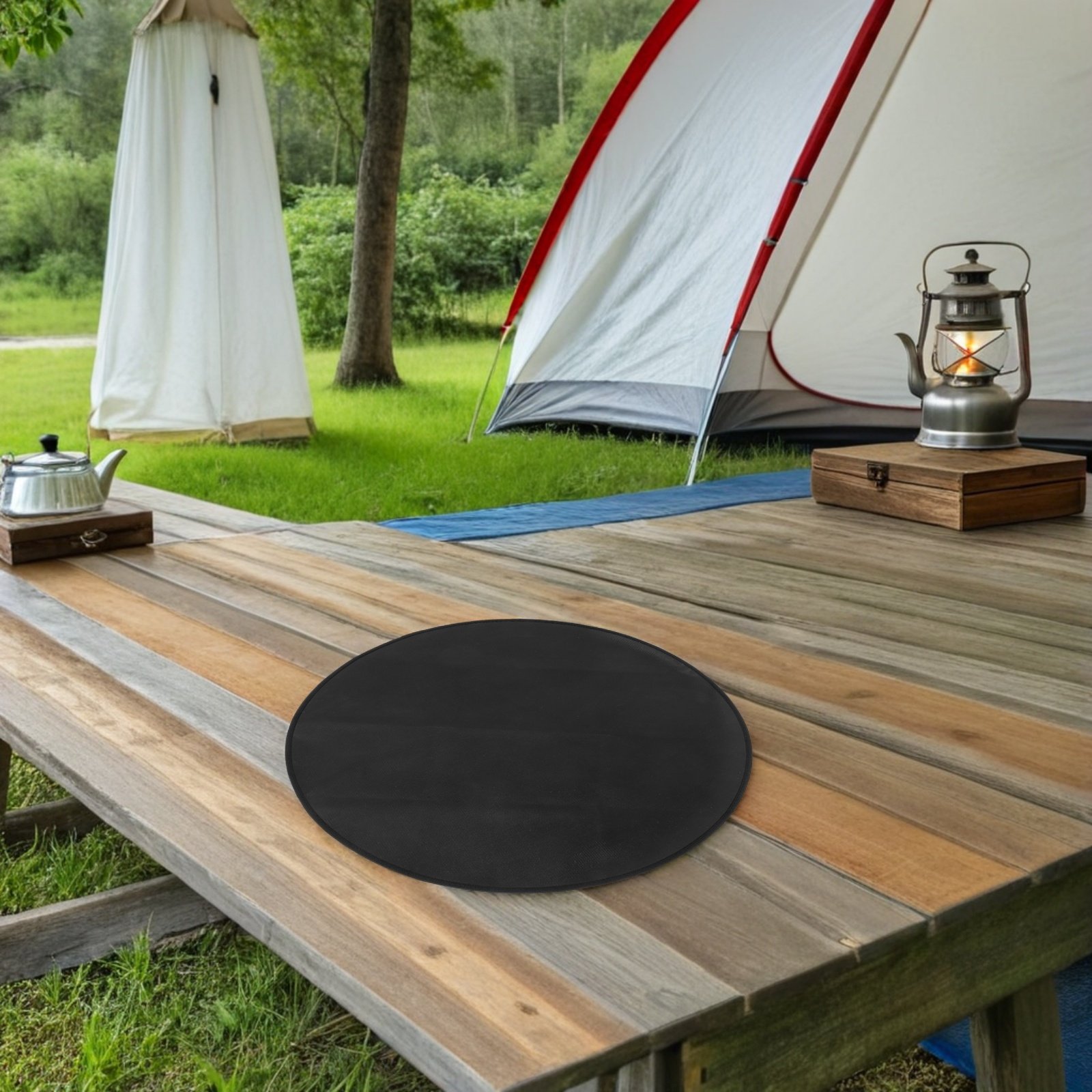 丸型耐火BBQマット 24インチ 耐熱性 アウトドアグリルパ - Outdoor Camping Decke のレビューと価格