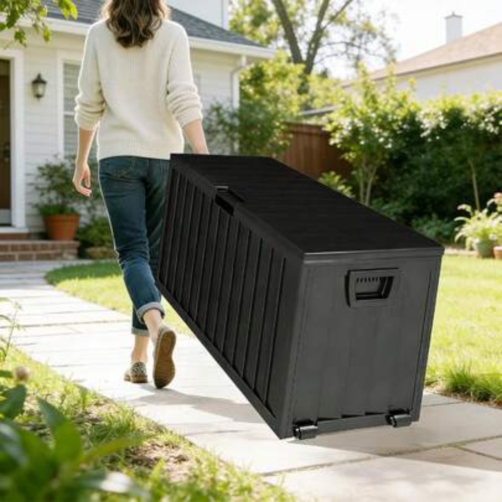 75ガロン屋外収納ボックス 防水ヘビーデューティーデッキボッ - Outdoor Camping Decke のレビューと価格