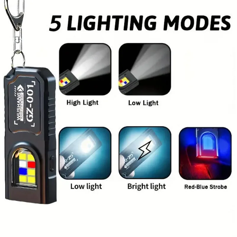 強力なミニCOB LEDキーホルダー懐中電灯、USB C充電 - Outdoor Camping Glamping のレビューと価格