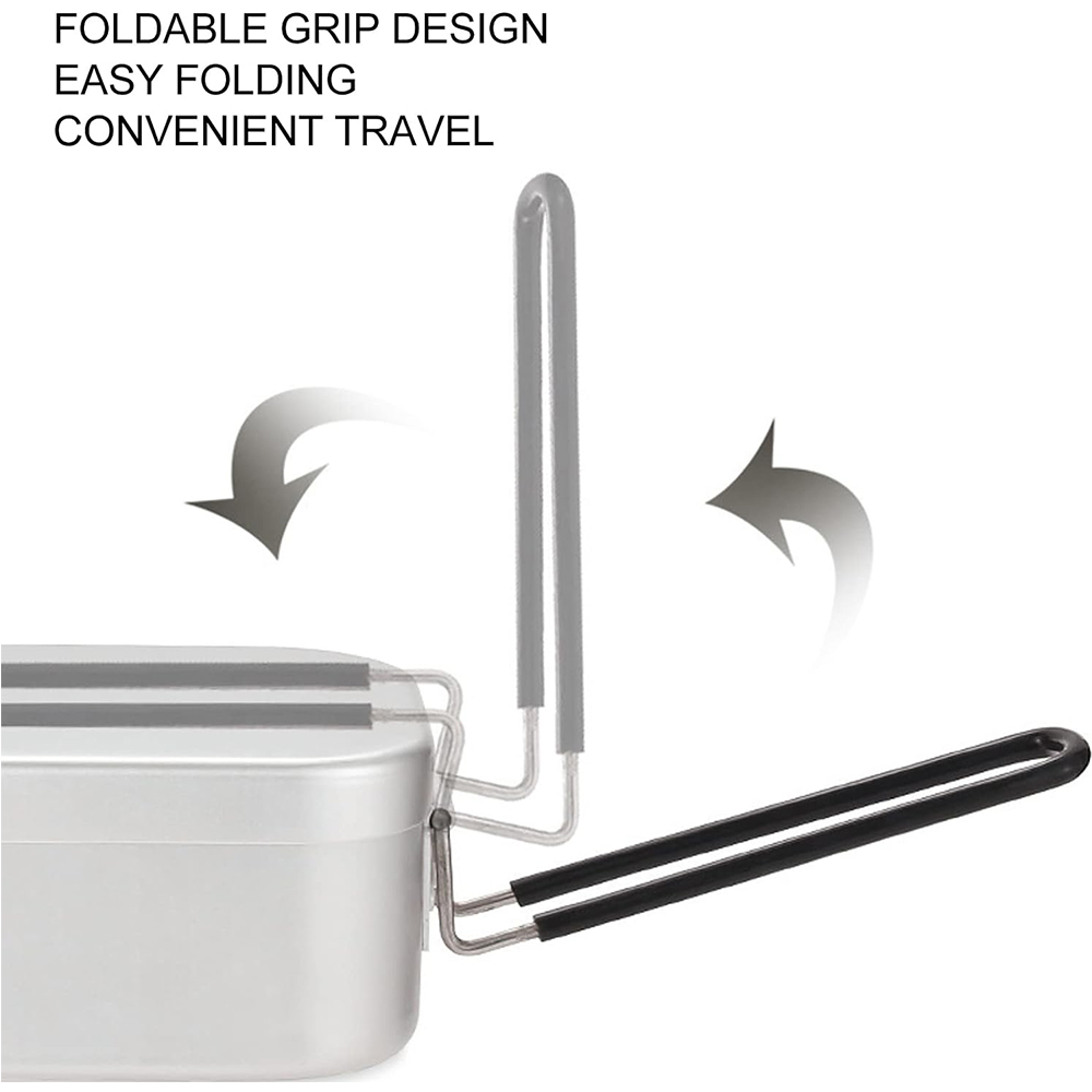 800 ミリリットルアルミ弁当箱屋外キャンプ調理器具食器折り - Outdoor Camping Food のレビューと価格