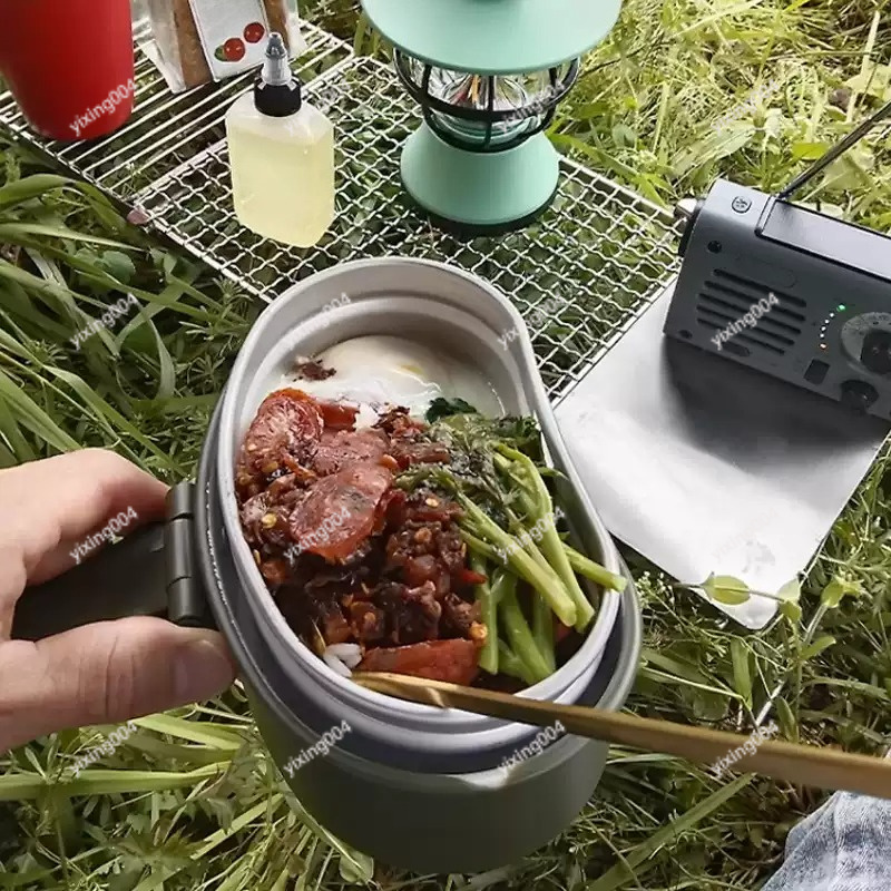 アウトドアキャンプ用分割弁当箱 耐熱アルミ製食品容器 - Outdoor Camping Food のレビューと価格