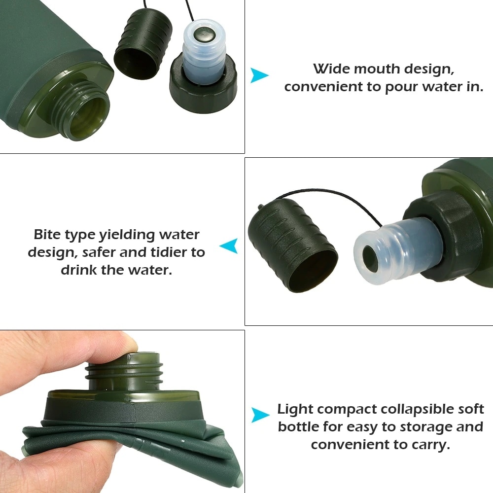 250ml 500ml 折りたたみ式ウォーターバッグ ソフト - Collapsible Water Bottle のレビューと価格