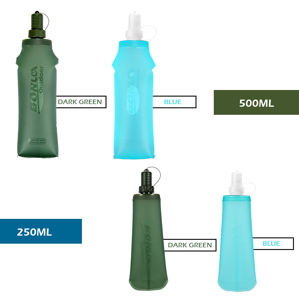 250ml 500ml 折りたたみ式ウォーターバッグ ソフト - Collapsible Water Bottle のレビューと価格