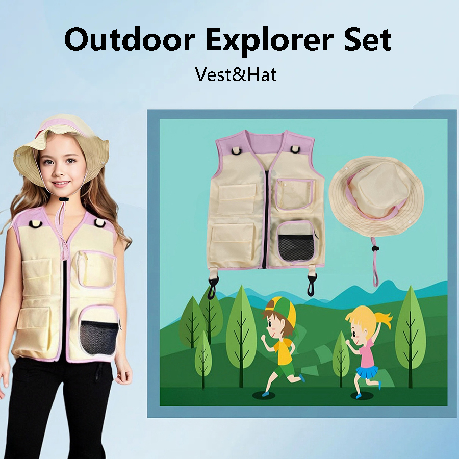 子供のための変装と帽子,よだれかけと帽子,複数のポケット,ア - Outdoor Camping Kids Activities のレビューと価格