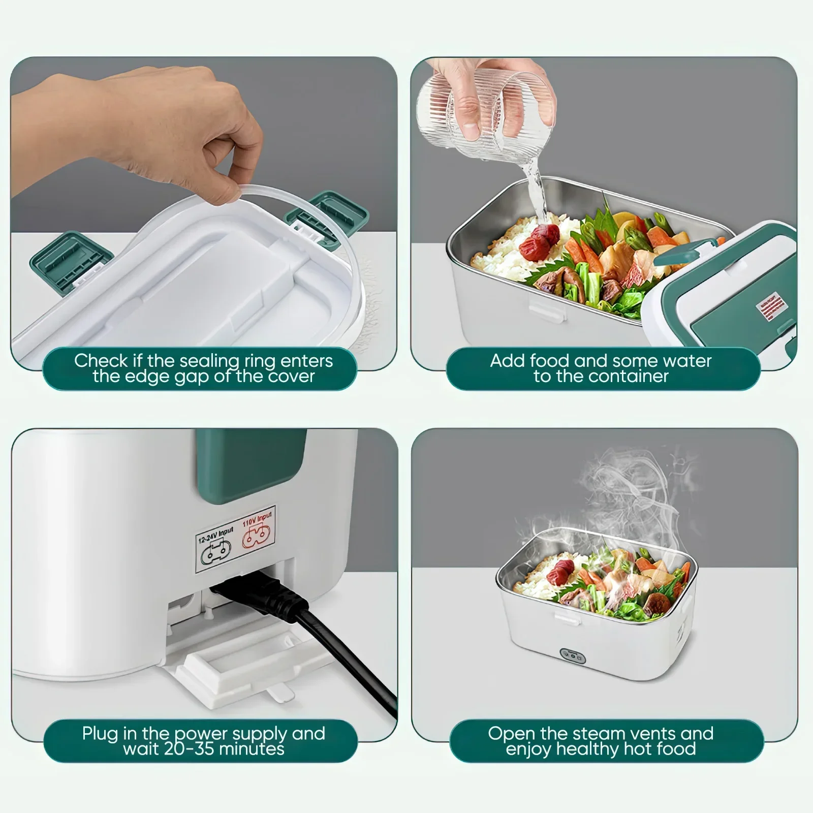 電気ランチボックス フードウォーマー 1.8L 80W アウ - Outdoor Camping Food のレビューと価格