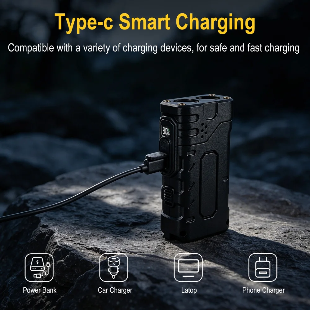 BORUIiT ハンドクランク EDC LED フラッシュラ - Outdoor Camping Glamping のレビューと価格