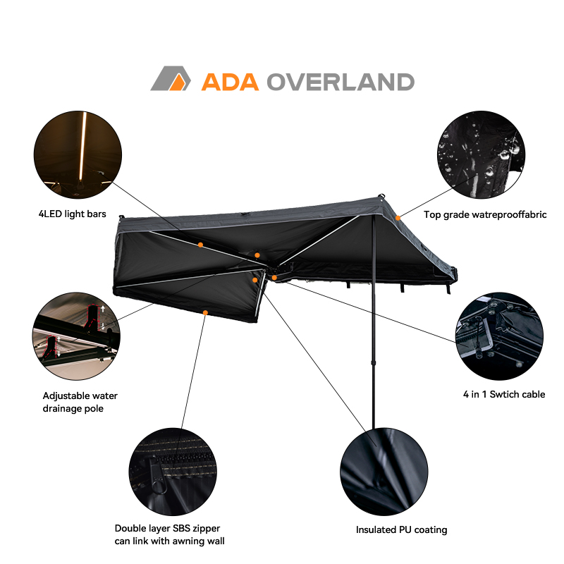 新デザイン 4x4 アウーニング 防水 270度 オーニング - Outdoor Camping Car Tent のレビューと価格