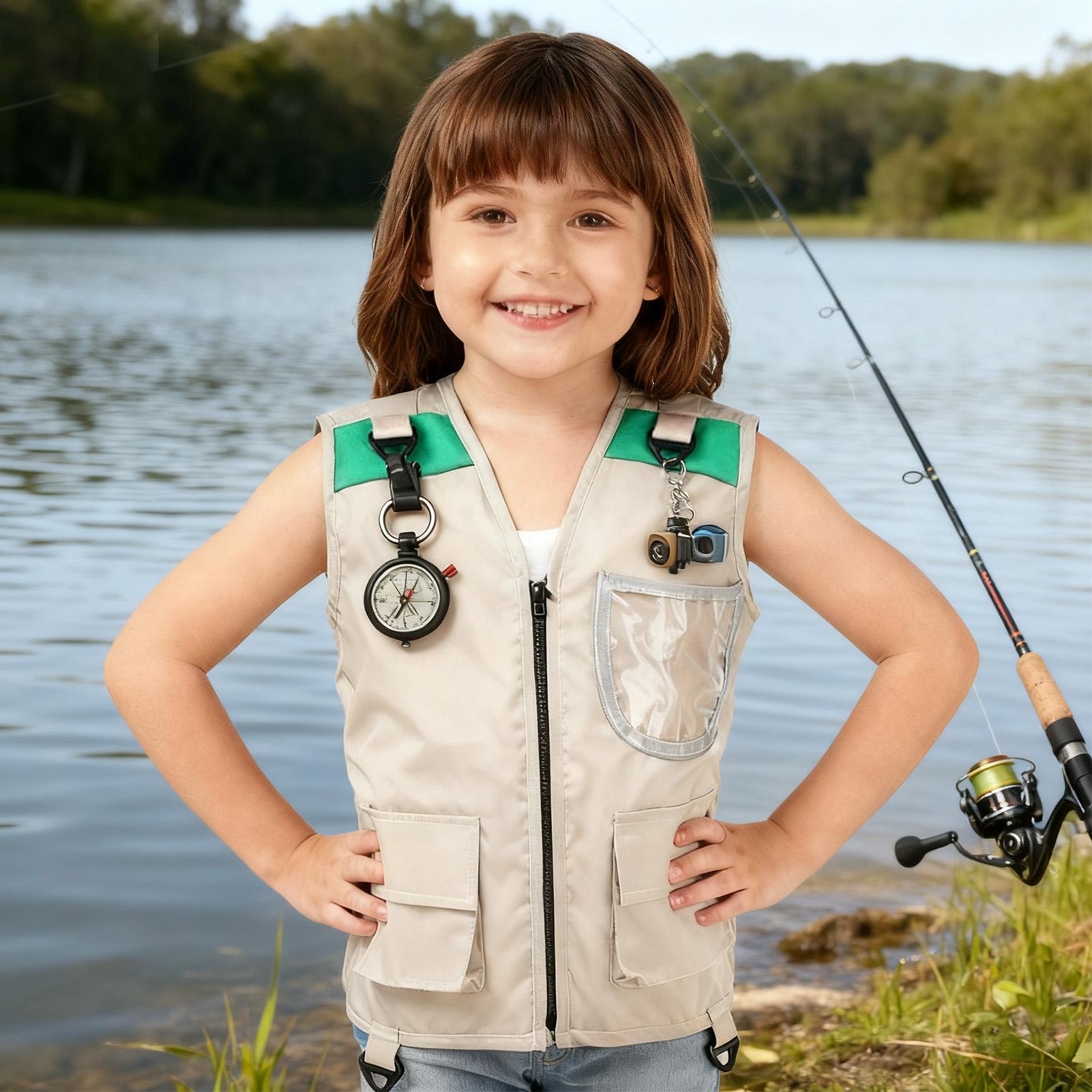 キッズカーゴベストノースリーブコスチュームジャケットアウトド - Outdoor Camping Kids Activities のレビューと価格