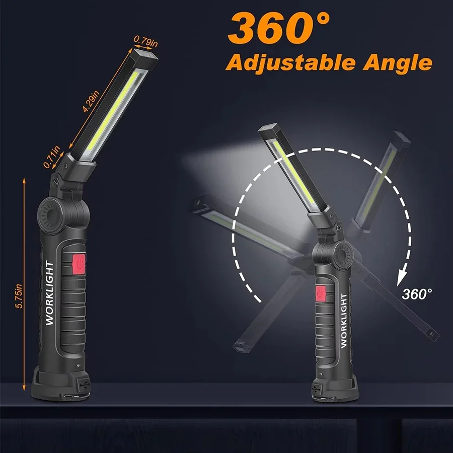 新しいポータブル COB LED 懐中電灯 USB C 充電 - Outdoor Camping Glamping のレビューと価格