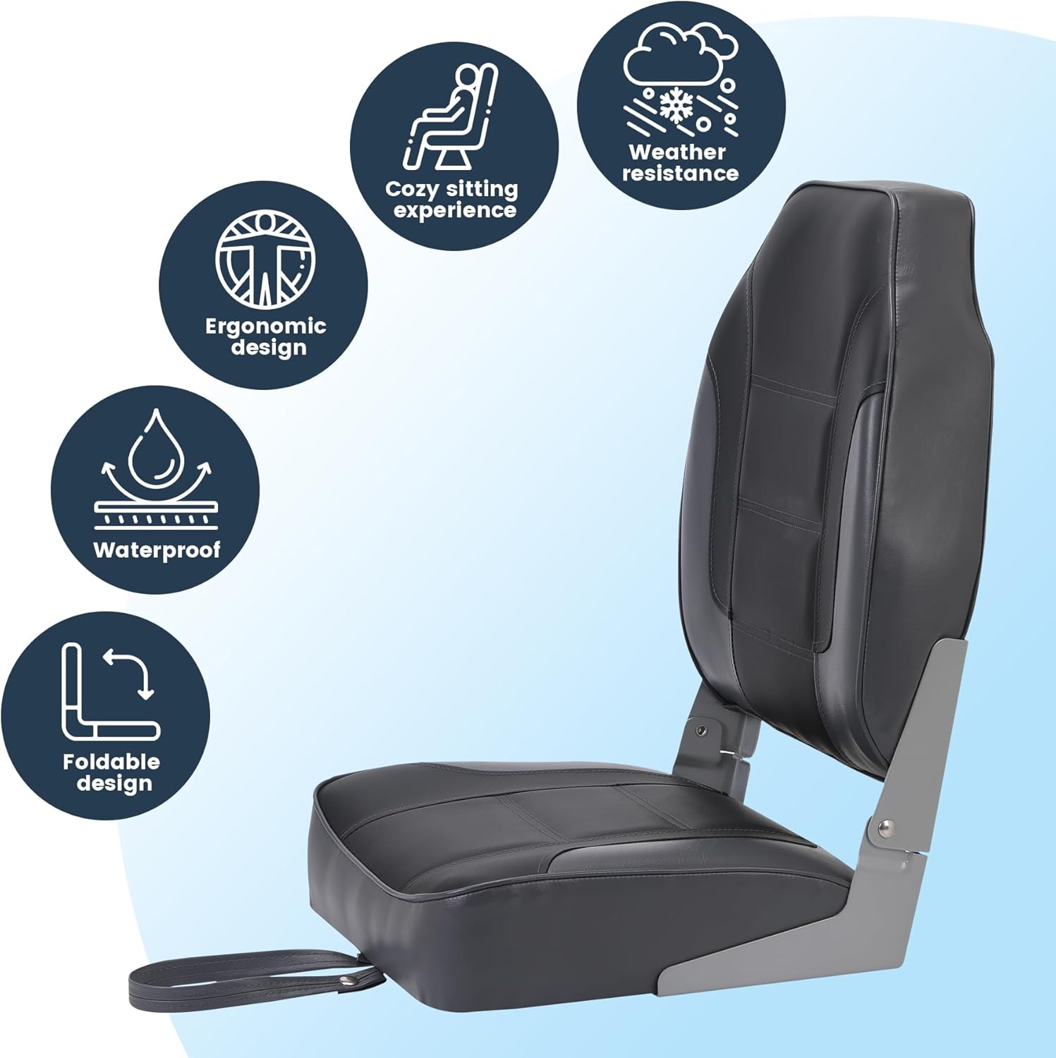 2パック折りたたみ式ボートシート、ハイバックフィッシングボー - Folding Chair のレビューと価格