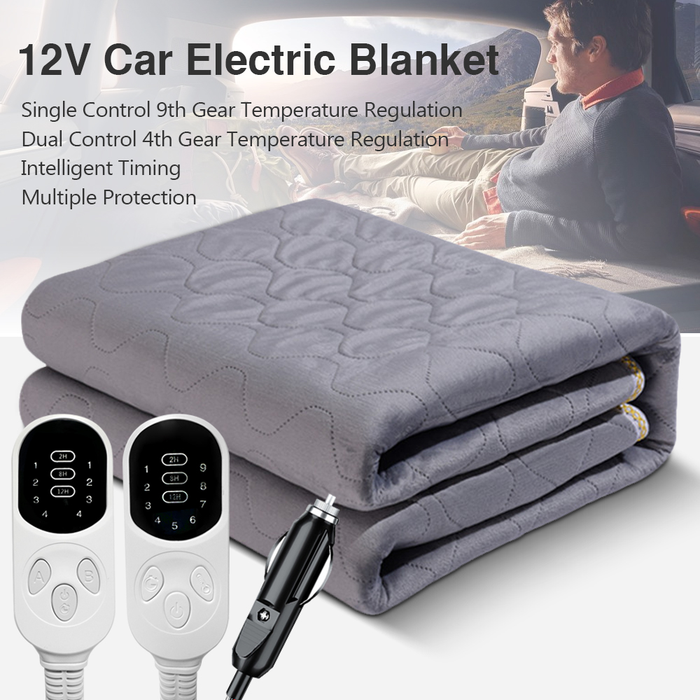 12V 車用電気毛布加熱レベル加熱された旅行用毛布車用アウト - Outdoor Camping Heated Blanket のレビューと価格
