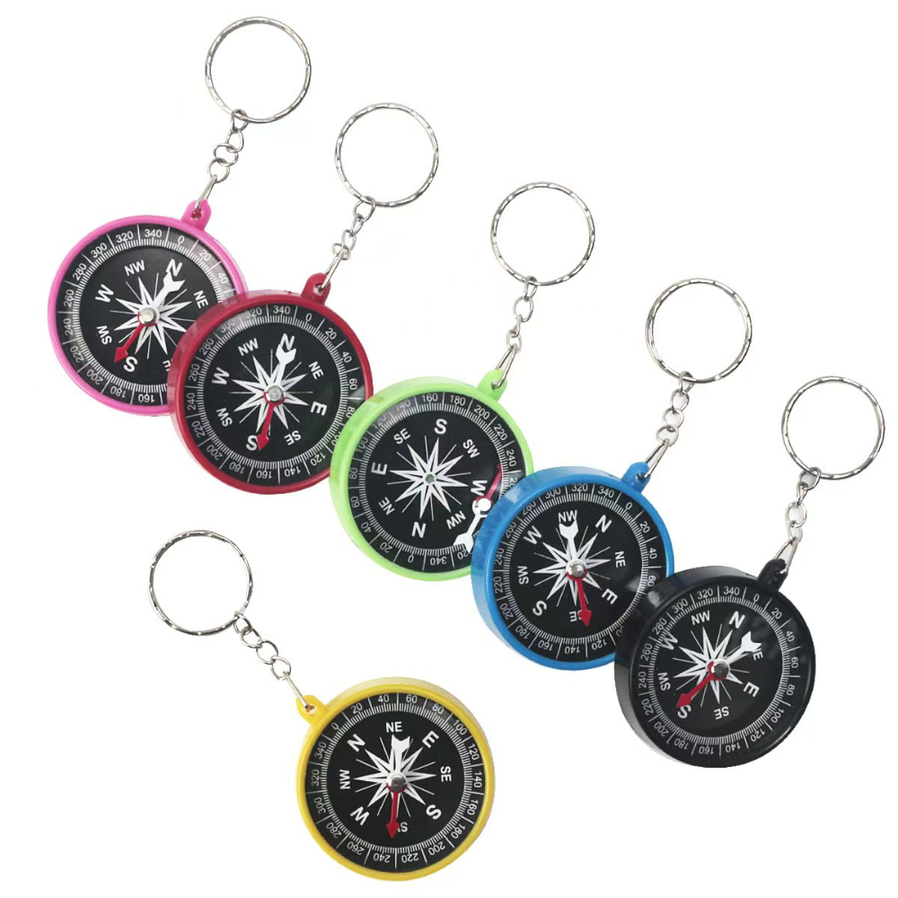 ポインタータイプの多色プラスチック製コンパスキーホルダー、子 - Outdoor Camping Kids Activities のレビューと価格