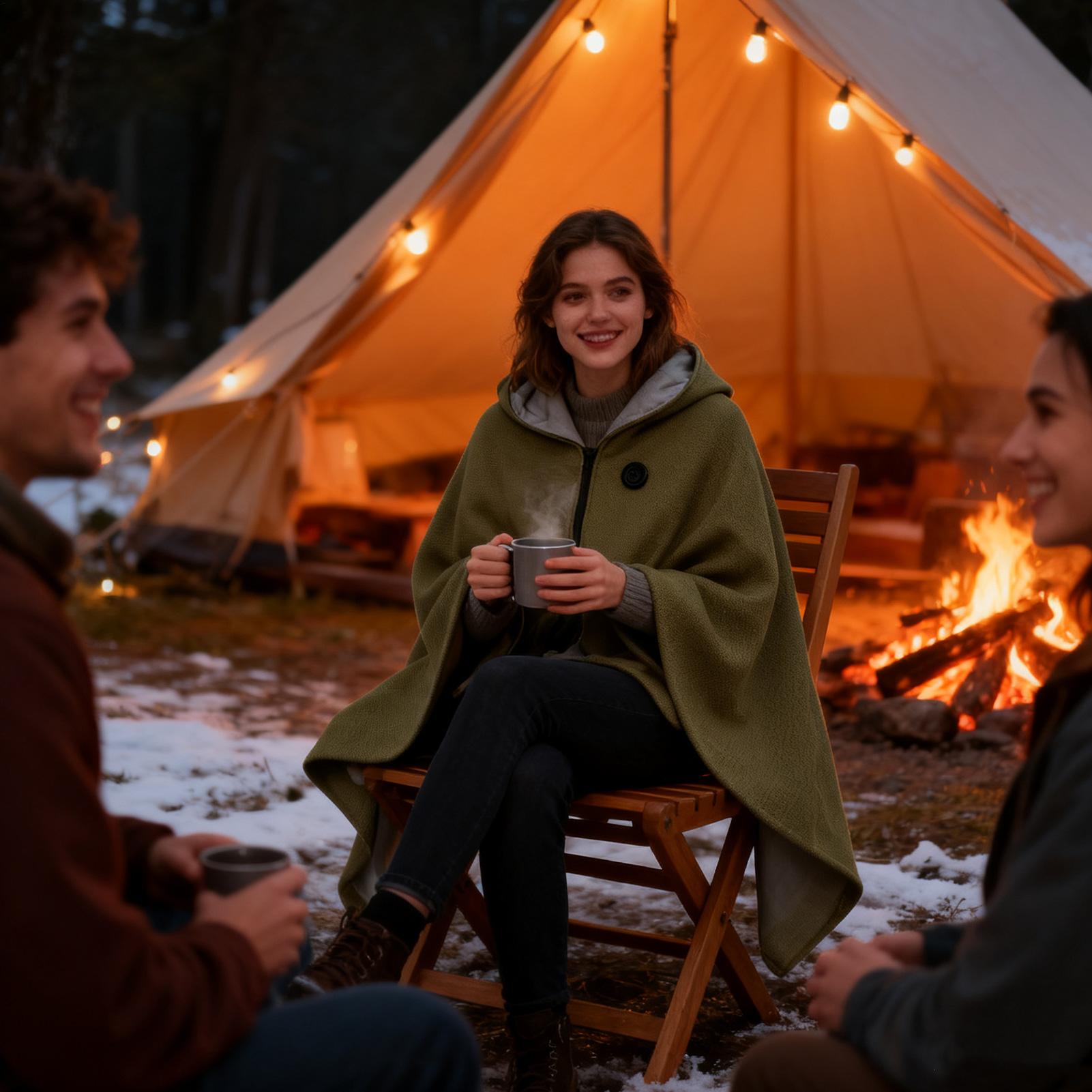 加熱ショール 3 ギア電気サーマルショール ジッパー付き オ - Outdoor Camping Heated Blanket のレビューと価格