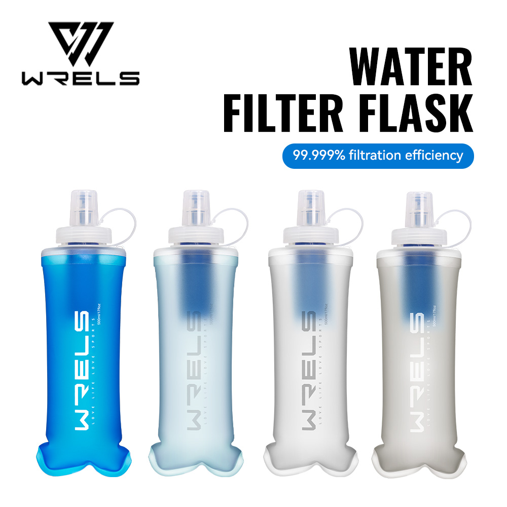 WRELS ウォーターフィルターボトル 折りたたみ式ソフトウ - Collapsible Water Bottle のレビューと価格