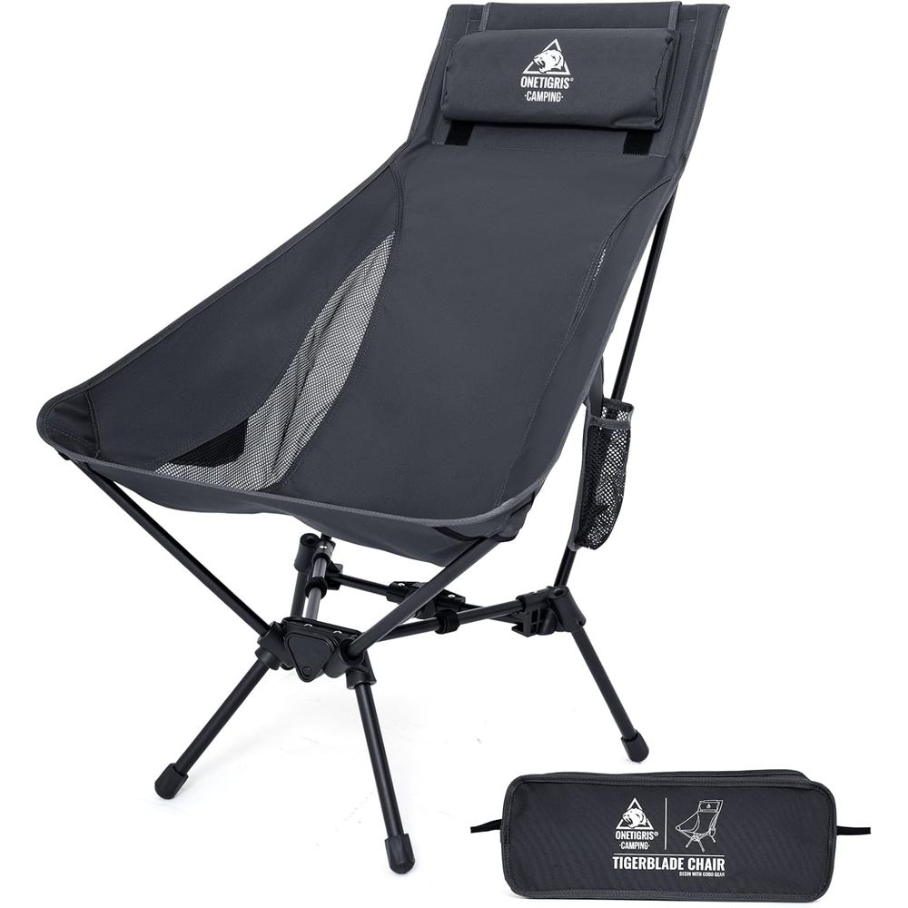 タイガーブレード ハイバック キャンプチェア 枕付きデザイン - Folding Chair のレビューと価格