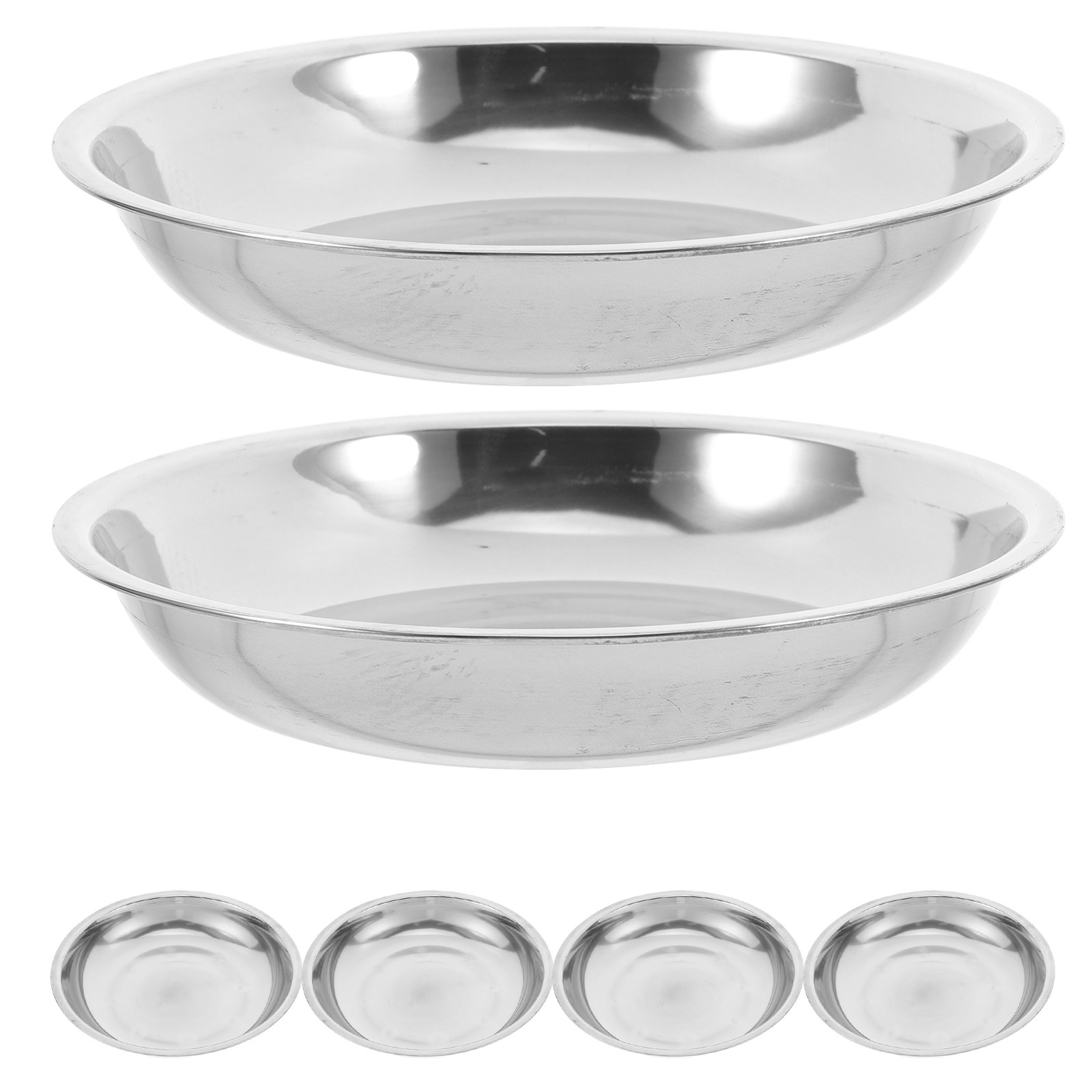 6個入り高品質ステンレス製丸型トレイ バーベキュープレート  - Outdoor Camping Food のレビューと価格